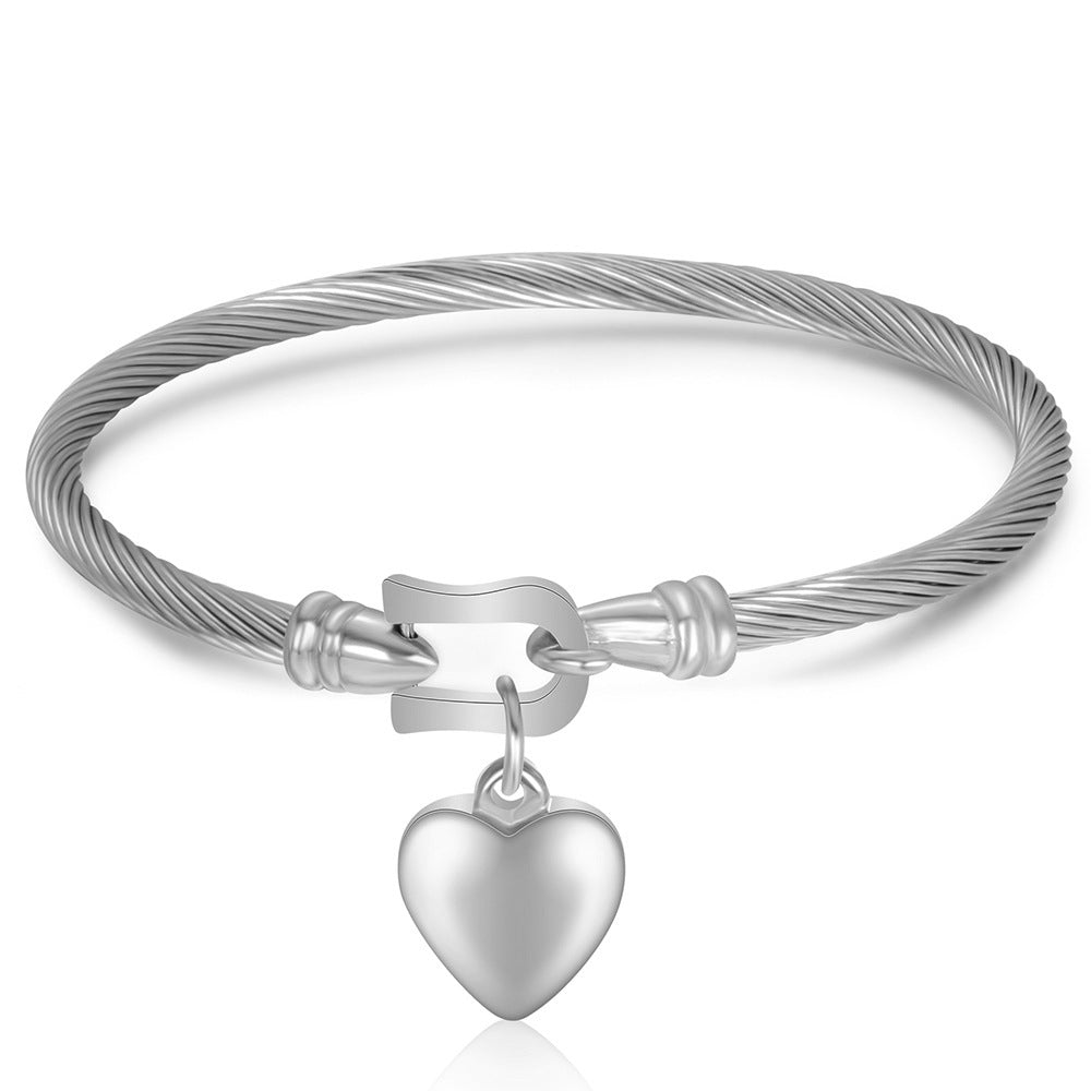 Cable-Style Charm Bracelet with Sculpted Pendant Detail