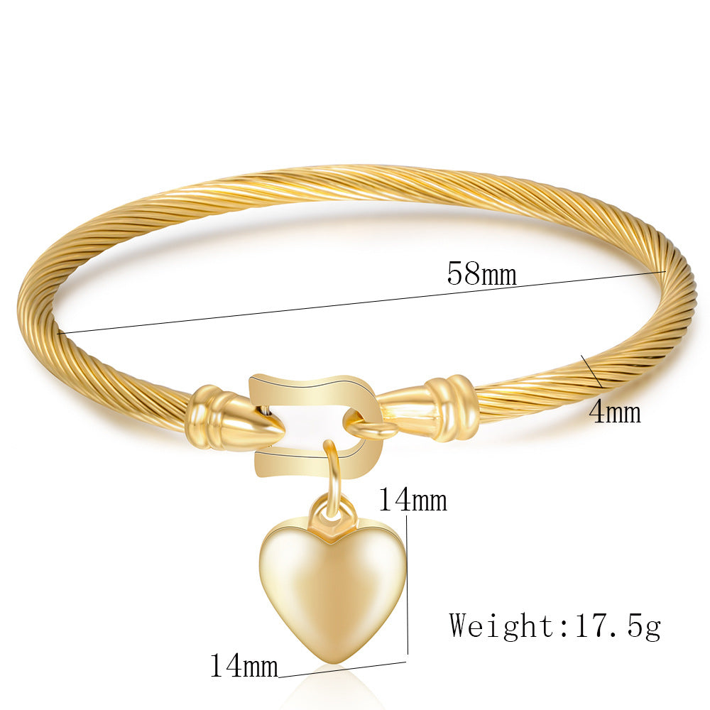 Cable-Style Charm Bracelet with Sculpted Pendant Detail
