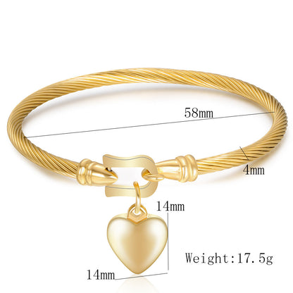 Cable-Style Charm Bracelet with Sculpted Pendant Detail