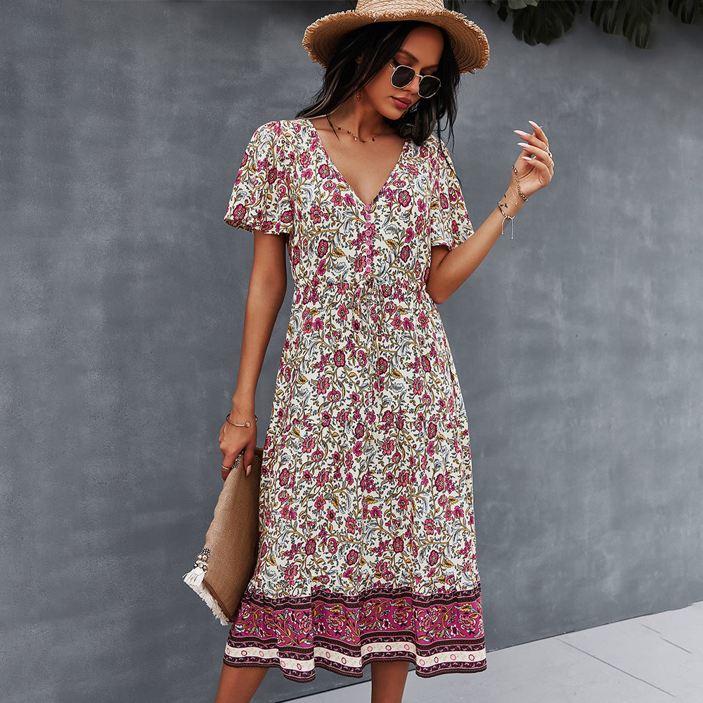 Vibrant Boho Floral Dress by Elizabeth Ainsley