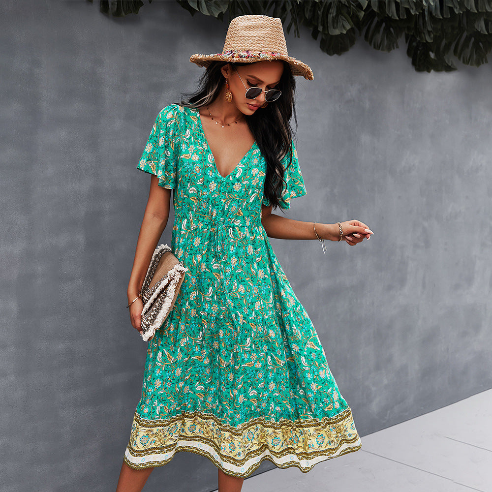 Vibrant Boho Floral Dress by Elizabeth Ainsley