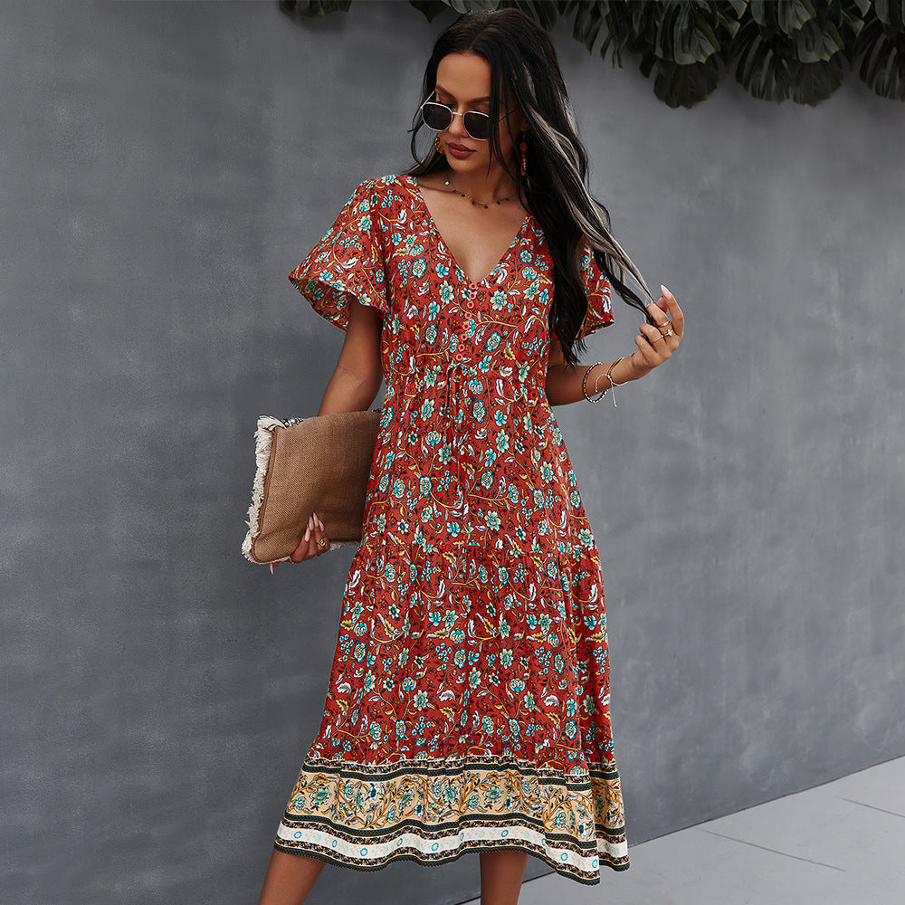 Vibrant Boho Floral Dress by Elizabeth Ainsley