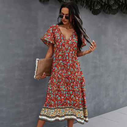 Vibrant Boho Floral Dress by Elizabeth Ainsley