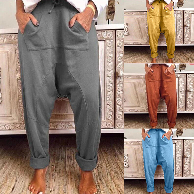 Chic Comfort Elizabeth Ainsley Lace Up Harem Pants