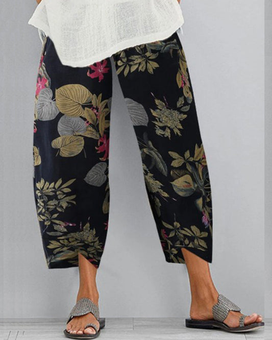 Boho Print Elastic Waist Pants by Elizabeth Ainsley