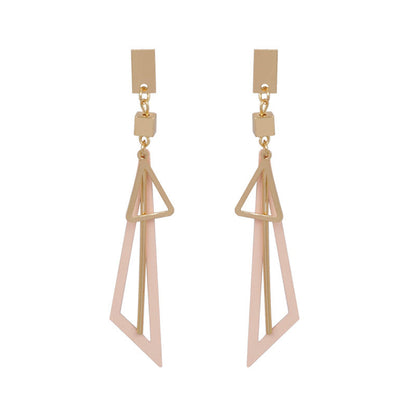 Modern Geometric Drop Earrings with Layered Design