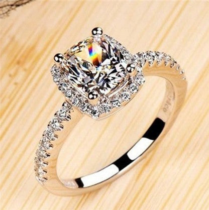 Cushion Cut Halo Engagement Ring – Pavé Diamond Band