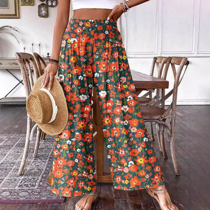 Elegant Floral High-Waisted Pants by Elizabeth Ainsley