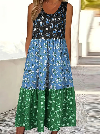 Floral Tiered Elizabeth Ainsley Casual Vest Dress