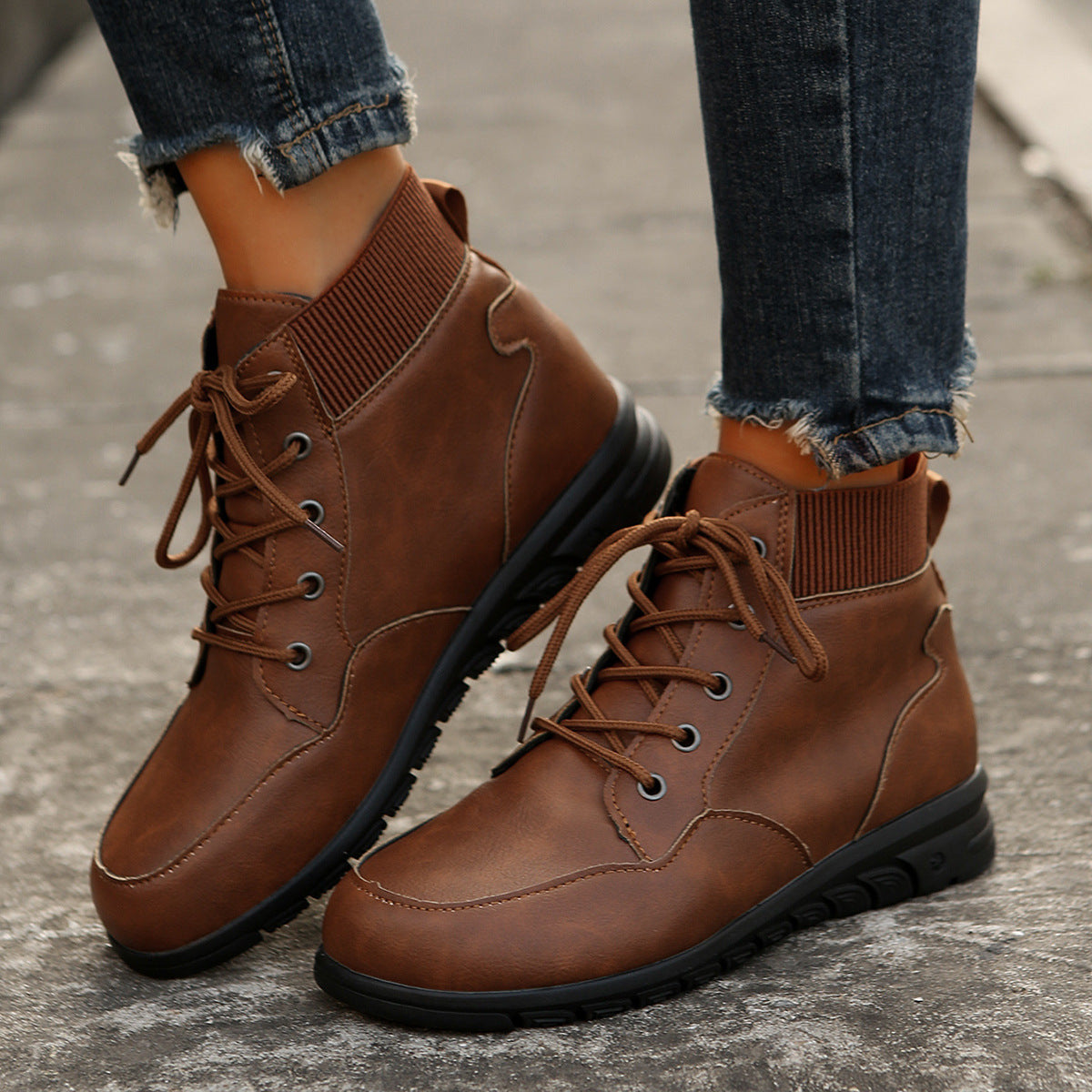 Elizabeth Ainsley Ankle Boots - Non-Slip Flat Comfort