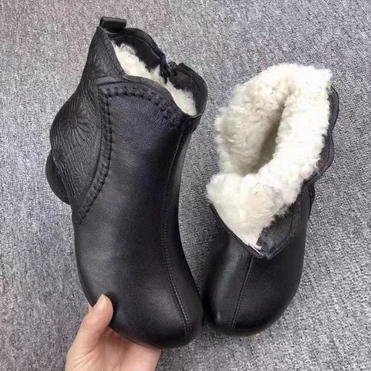 Elizabeth Ainsley Winter Boots - Fleece Lined, Anti-Slip Heel