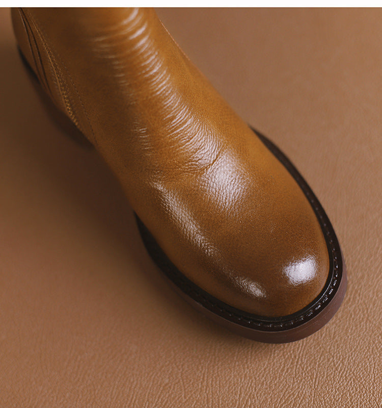 Megan | Classic Leather Block-Heel Orthopedic Ankle Boots