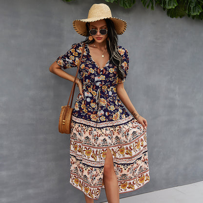 Boho Floral Printed Dress Elizabeth Ainsley Summer Style