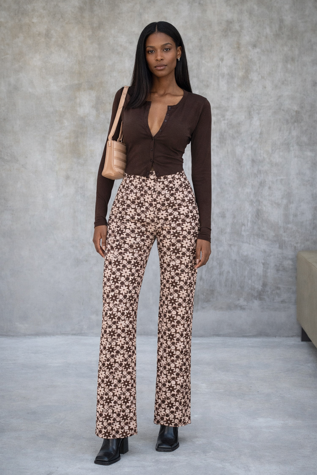 Retro Wave Elizabeth Ainsley High-Rise Straight Pants