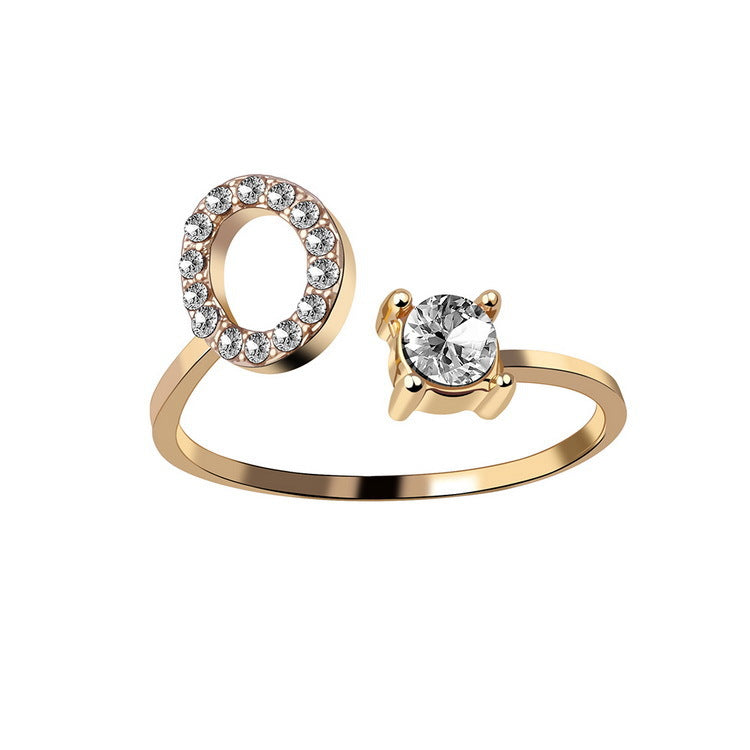 Personalized Diamond Initial Ring