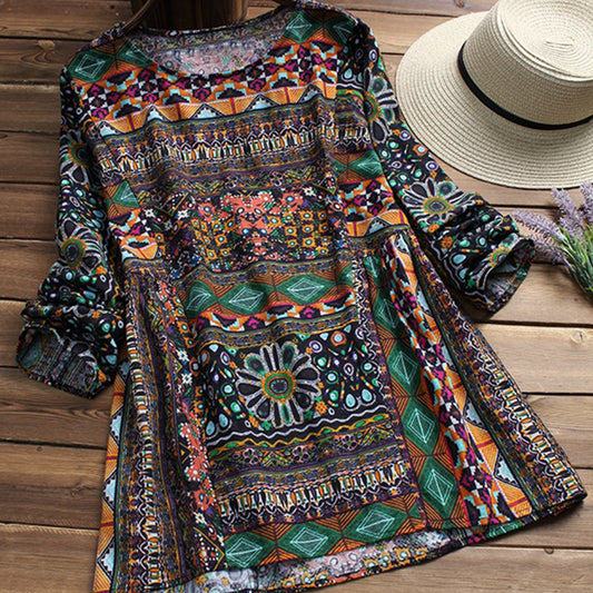 Boho Print Cotton Blouse Elizabeth Ainsley
