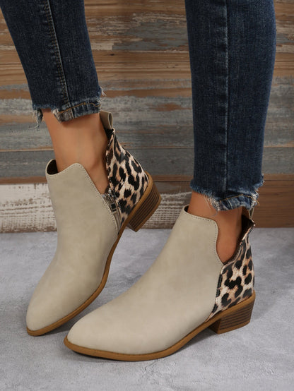 Elizabeth Ainsley Low Heel Martin Boots - Side Zipper