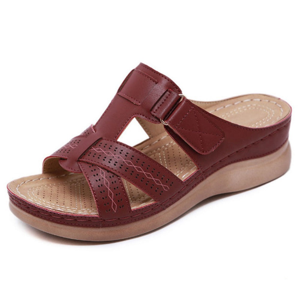 Vintage Wedge Elizabeth Ainsley Slip-On Ladies Sandals