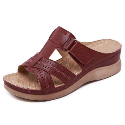 Vintage Wedge Elizabeth Ainsley Slip-On Ladies Sandals
