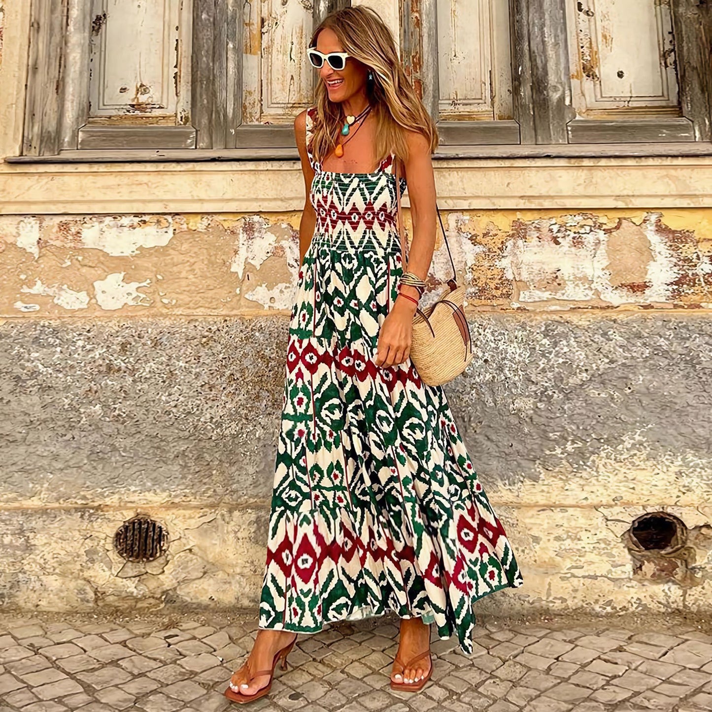 Elegant Floral Strap Dress by Elizabeth Ainsley