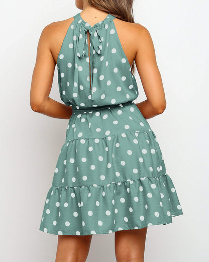 Chic Polka Dot Halter Dress by Elizabeth Ainsley