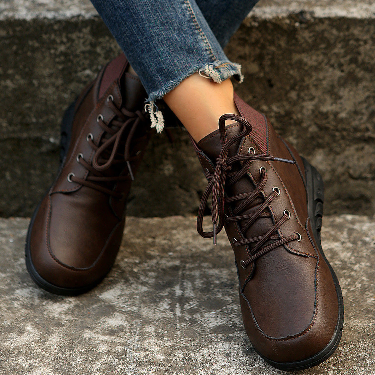 Elizabeth Ainsley Ankle Boots - Non-Slip Flat Comfort