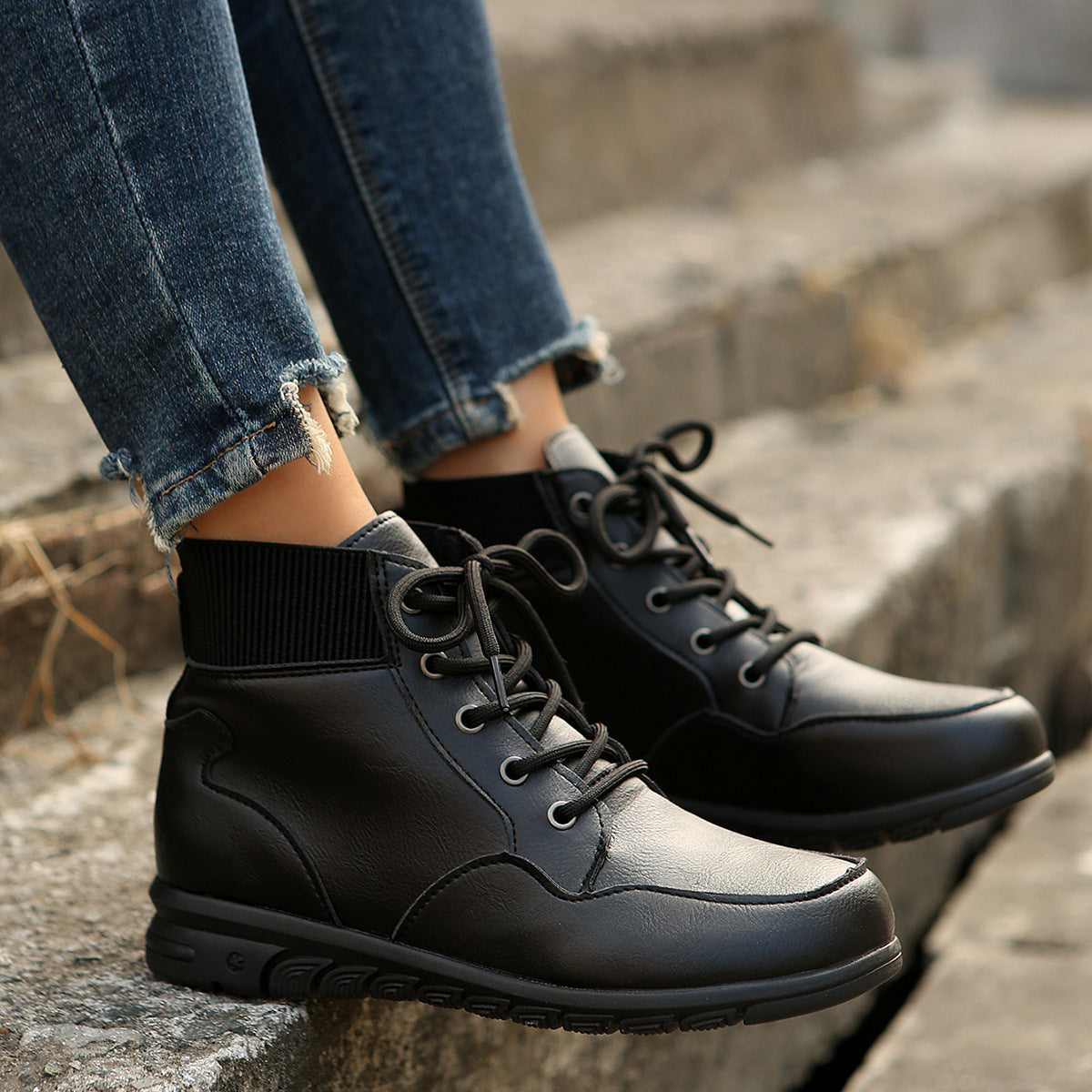 Elizabeth Ainsley Ankle Boots - Non-Slip Flat Comfort