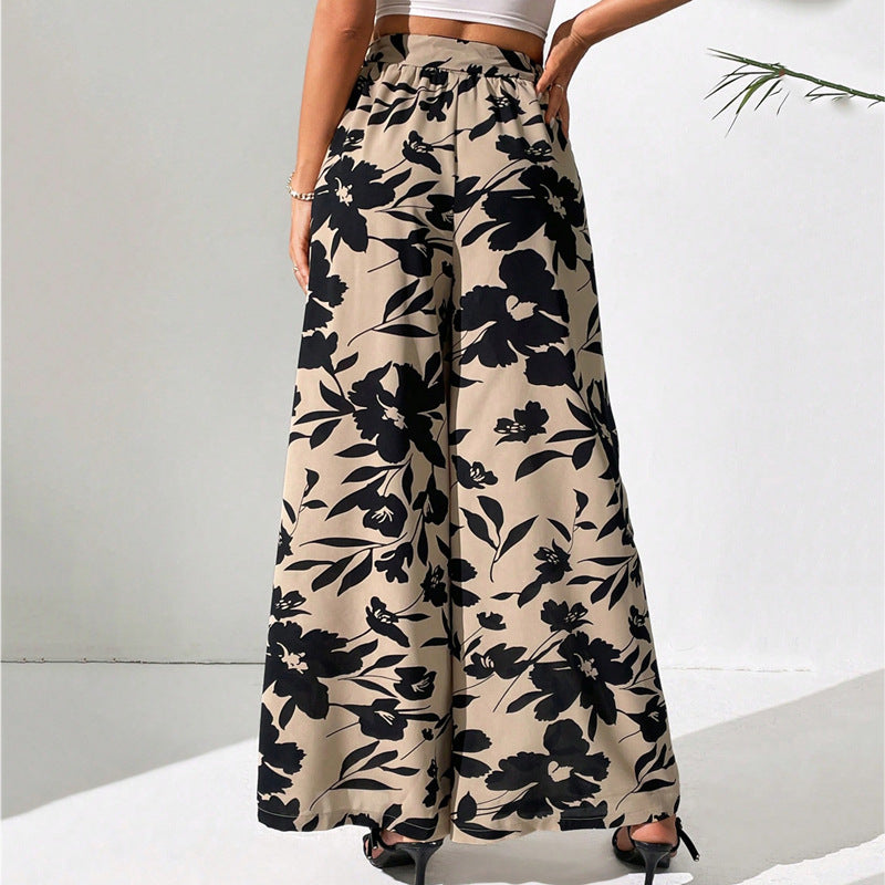 Floral High Waist Wide Leg Pants by Elizabeth Ainsley