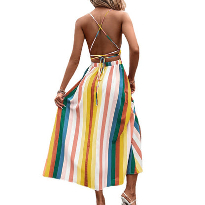 Vibrant Rainbow Stripe Dress Elizabeth Ainsley