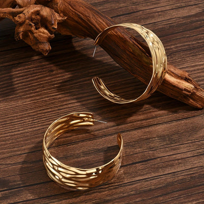 Statement Hoop Earrings with Sculpted Texture
