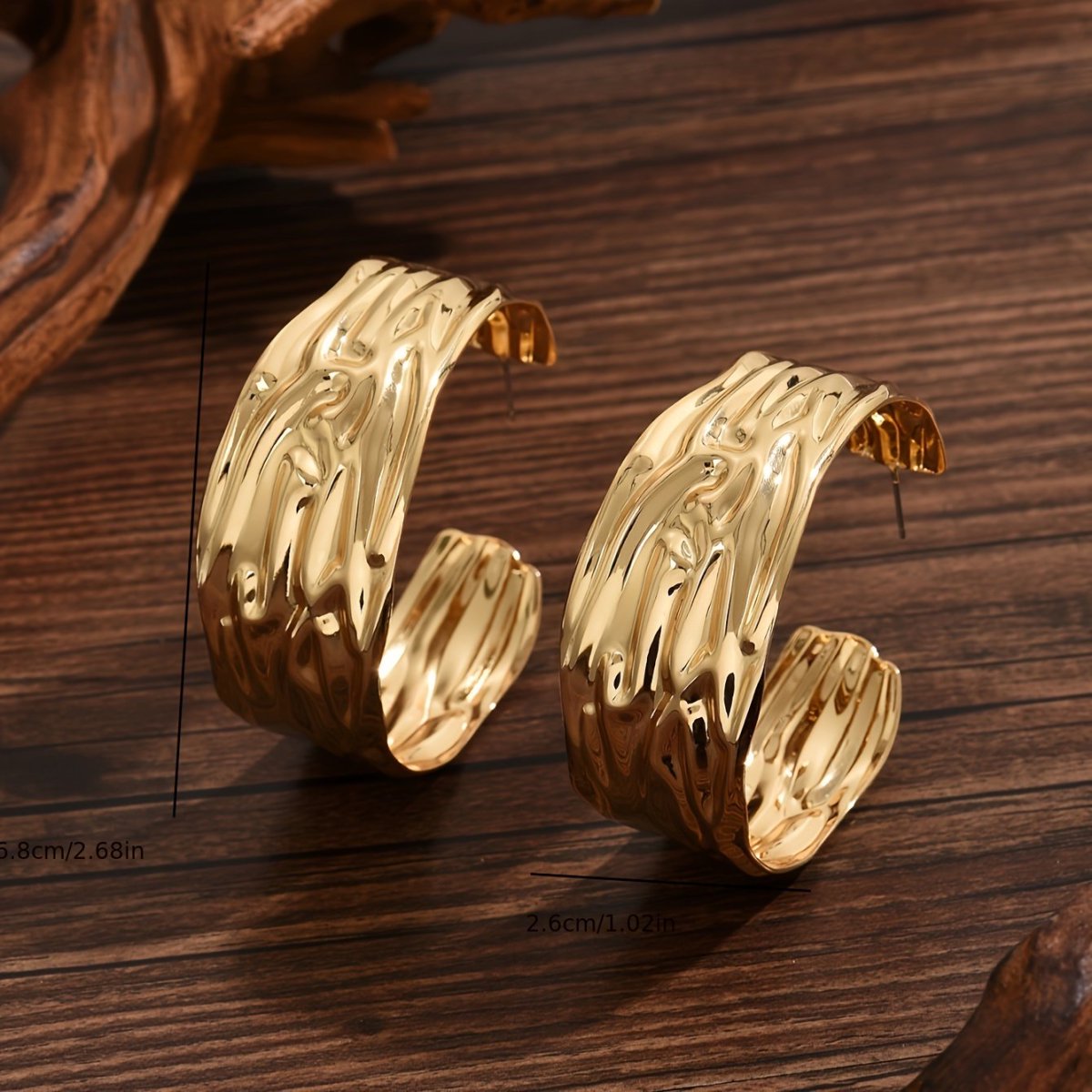 Statement Hoop Earrings with Sculpted Texture