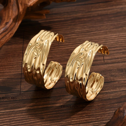 Statement Hoop Earrings with Sculpted Texture