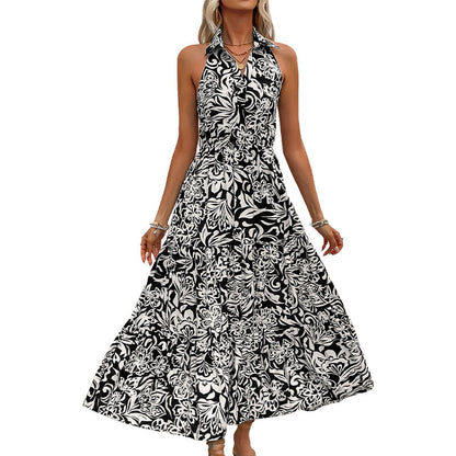 Elegant Floral Halter Dress by Elizabeth Ainsley