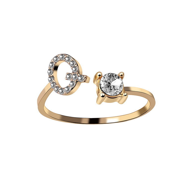 Personalized Diamond Initial Ring