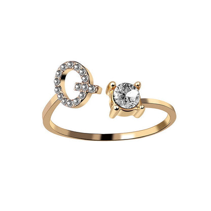 Personalized Diamond Initial Ring