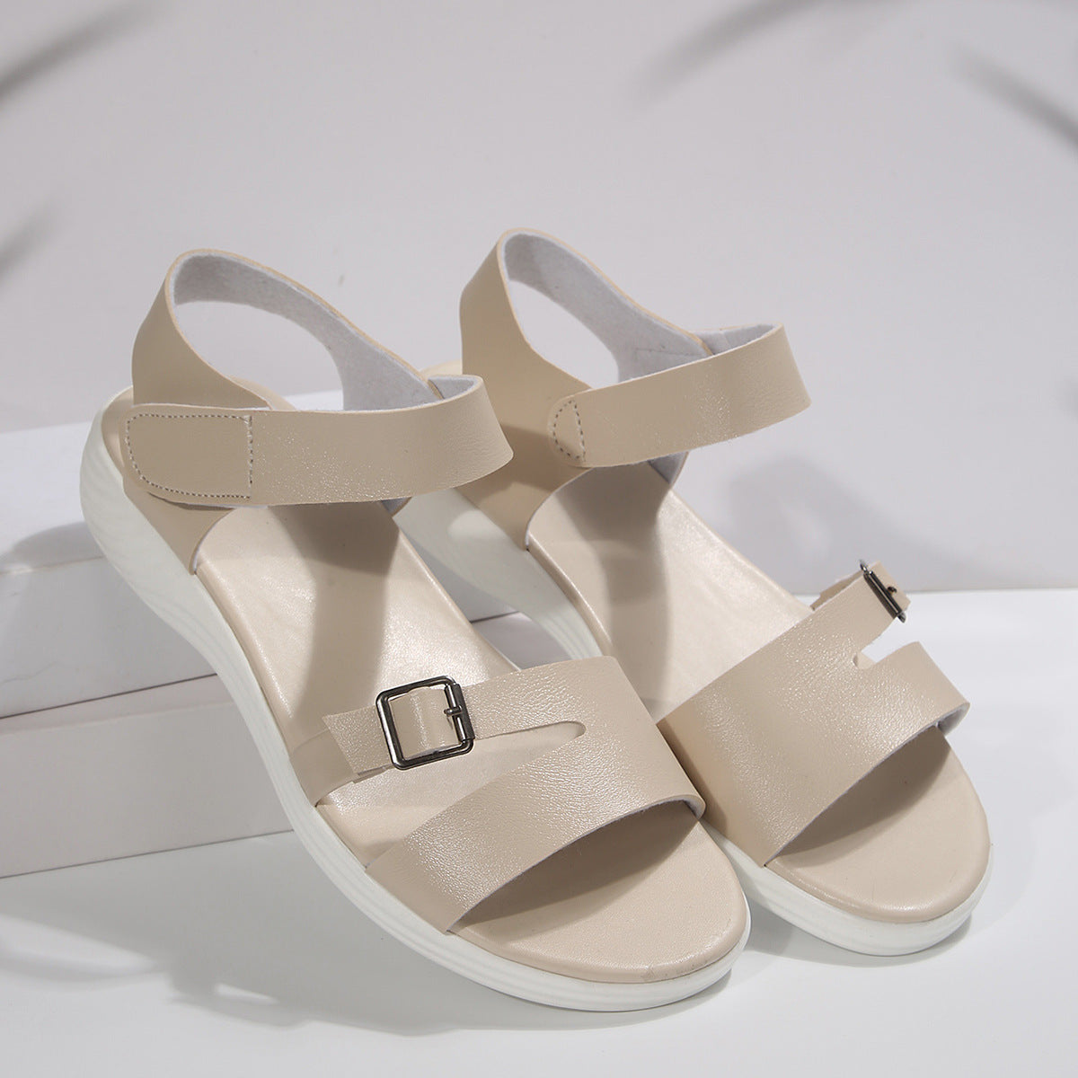 Chic Everyday Elizabeth Ainsley Velcro Wedge Sandals