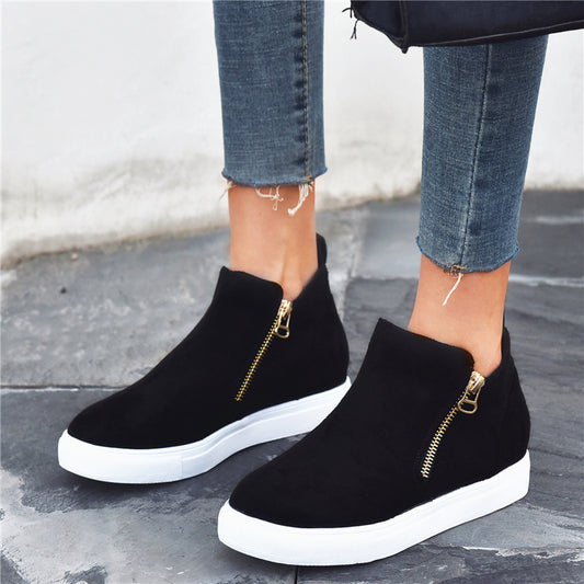 Chic Suede Round Toe Flats by Elizabeth Ainsley