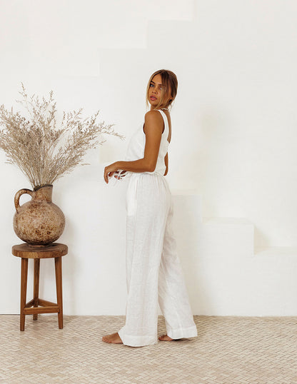 Relaxed Cotton Linen Vest Set by Elizabeth Ainsley