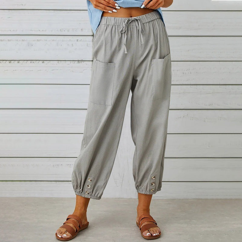 Relaxed Cotton Linen Pants Elizabeth Ainsley