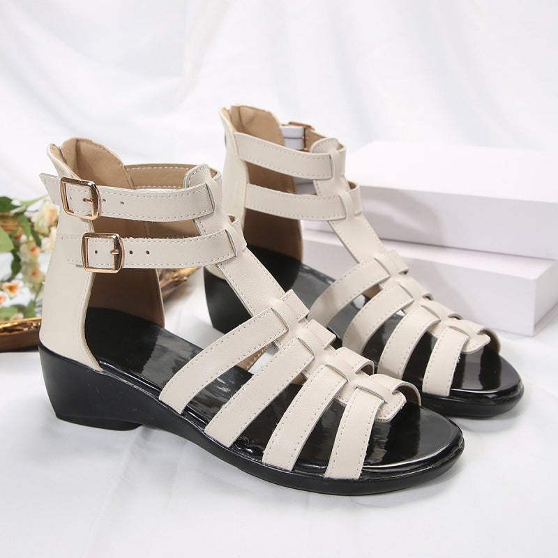Chic Hollow-Out Wedge Sandals by Elizabeth Ainsley