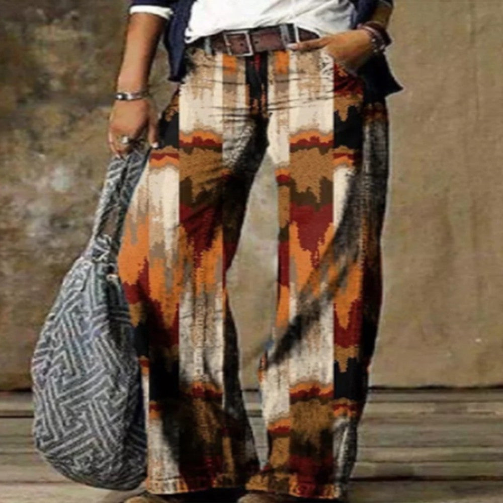 Boho Print Elizabeth Ainsley Wide Leg Pants