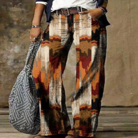 Boho Print Elizabeth Ainsley Wide Leg Pants