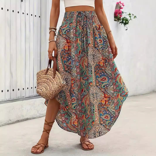Boho Floral Elizabeth Ainsley A-Line Skirt