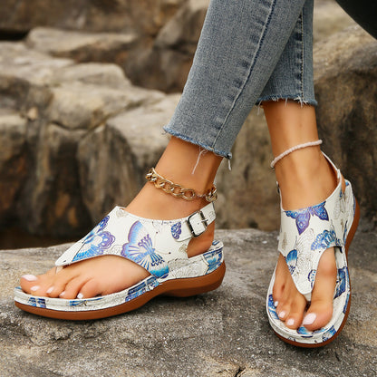 Floral Wedge Sandals by Elizabeth Ainsley