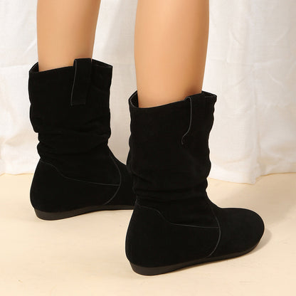 Elizabeth Ainsley Suede Mid-Calf Boots - Winter Warmth
