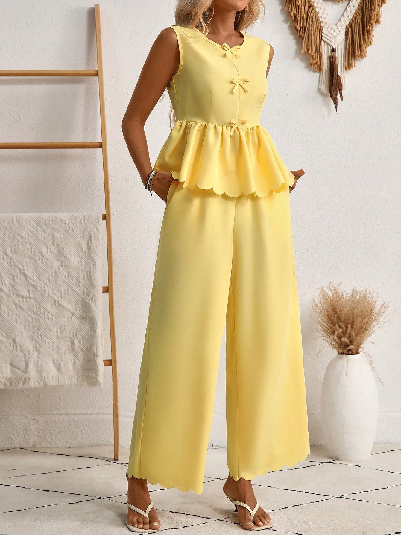 Chic Yellow Elizabeth Ainsley Two Piece Set