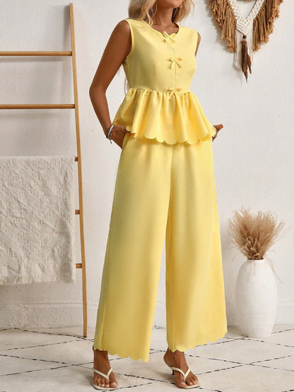 Chic Yellow Elizabeth Ainsley Two Piece Set