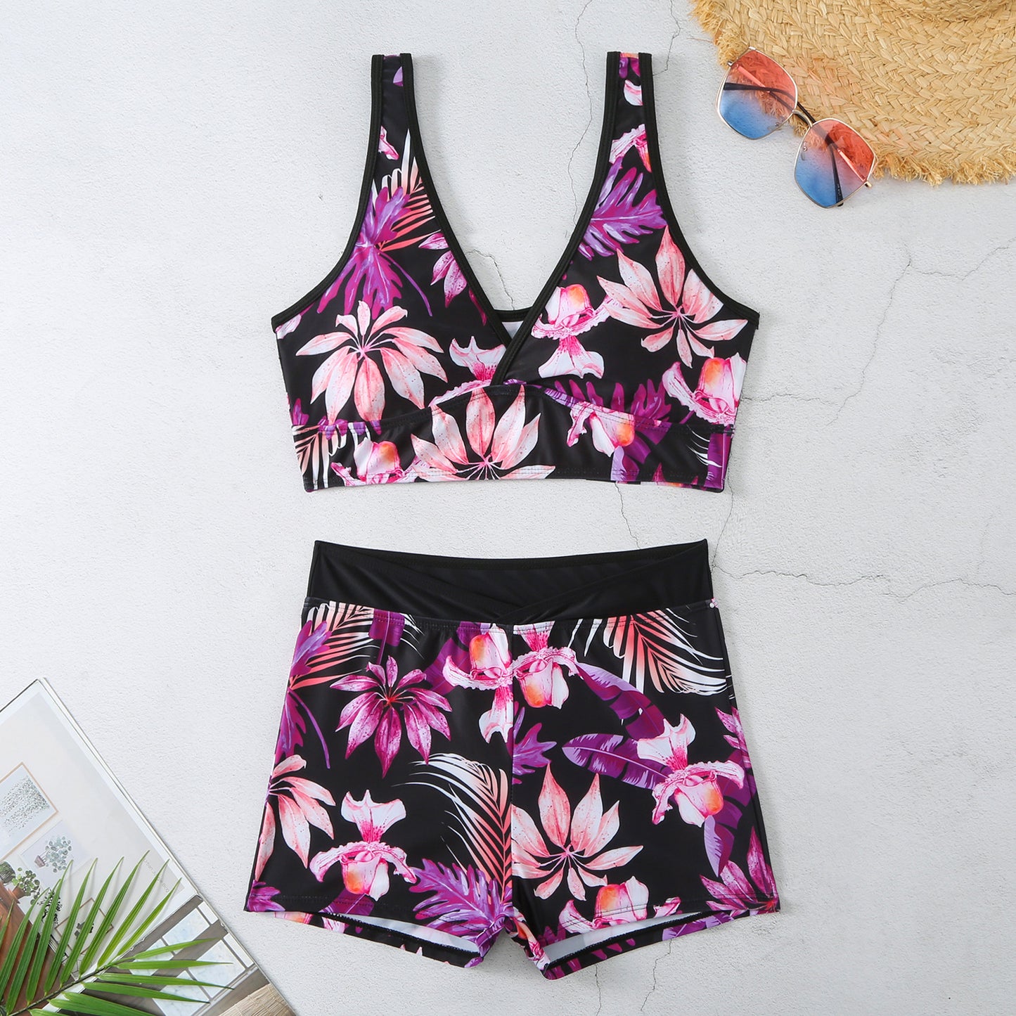 Vibrant Printed Boxer Bikini by Elizabeth Ainsley