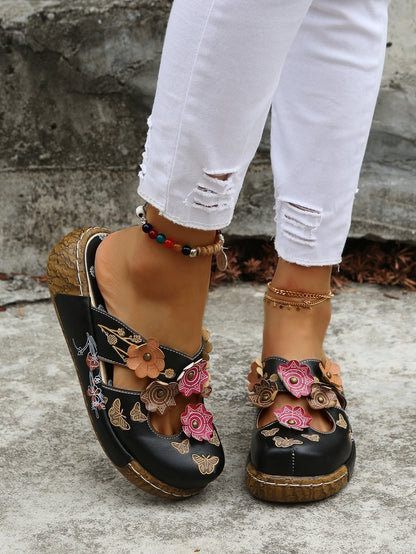 Boho Floral Elizabeth Ainsley Round Toe Sandals
