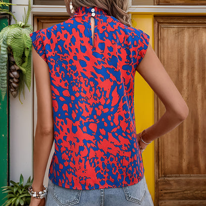 Vibrant Graffiti Print Elizabeth Ainsley Summer Blouse